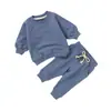 Conjunto de Sudadera y Pantalón de Chándal para Bebé y Niño Pequeño, Conjunto de Dos Piezas Unisex de Color Sólido con Sudadera sin Capucha y Pantalones Largos, para Casa y Salir, Algodón Orgánico