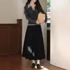 Suéter de punto de dos piezas falso LUXIANG NANNanlu Wuyangrey para mujer, otoño, corte ajustado, adelgazante, top básico de manga larga