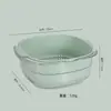 Cesta de escorrer de camada dupla para cozinha doméstica, transparente, plástico espesso, para lavar vegetais e frutas, recipiente de armazenamento criativo, atacado