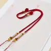 Cordón para Collar con Colgante Doble de Nudo Flor de Durazno Trenzado de Ocho Hilos Hecho a Mano para Hombres y Mujeres, Colgante de Buda, Cordón Dorado para Colgante