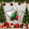 Estrella Transparente de Cinco Puntas Diamante Corazón Bola Hueca Navidad Material Hecho a Mano DIY Decoración de Bola Colgante Atmósfera de Centro Comercial