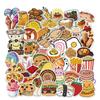 50 Comida Fofa Hambúrguer Batata Frita Comida Adesivo Mala Laptop Adesivo à Prova d'Água Decorativo Diário