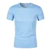 Camiseta de Malla Transpirable para Hombre, Casual de Verano, Cuello Redondo, Manga Corta, Camiseta Lisa de Color Sólido, Camiseta Deportiva de Color Sólido