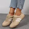Zapatos de Entrenamiento Alemanes de Bloques de Color Retro Transfronterizos para Mujer Planos con Cordones Casuales Zapatos de Tabla Gamuza Sintética Versátiles Talla Grande Comercio Exterior Zapatos Forrest Gump