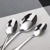 1012 Cuchara Apuntada de Acero Inoxidable Cucharilla de Café Cola Apuntada Creativa Cuchara Pequeña para Helado Se Puede Grabar con Láser Venta al por Mayor Directamente del Fabricante