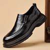 Sapatos Formais de Inverno Masculinos para Idosos 2026, Couro Bovino de Primeira Camada, Banquete de Negócios, Comutação, Solado Macio, Respirável, Sapatos de Couro para Casamento
