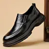 Sapatos Sociais de Couro Masculinos para Idosos, Couro Genuíno Respirável Estilo Coreano Sapatos Sociais, Sapatos Versáteis Business Casual, Sola Macia Sapatos de Casamento Masculinos