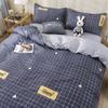 Conjunto de Colcha Estampada Simples de Quatro Peças Roupa de Cama de Verão Cama de Solteiro Dormitório de Estudante Conjunto de Três Peças Estilo Ins