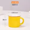 Taza de Té Pequeña de Cerámica con Asa, Taza de Té Kung Fu, Juego de Té, Esmalte de Color Macarrón, Juego Completo de Tazas, Taza Individual, Taza Mini Esmaltada