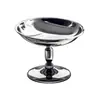 Estante para Cubiertos Plateado y Negro, Soporte de Exhibición para Postres, Mesa de Postres, Soporte de Exhibición Texturizado Estilo Dinero Antiguo de Metal, Plato para Frutas