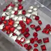 Acessórios para Unhas Artísticas de Ano Novo Vermelho Grande Usam Armadura Pilha Diamante Brilhante Mistura Longo Quadrado Amor Oval Fundo Pontiagudo Formato Especial
