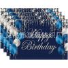 Novo Lugar Americano de Feliz Aniversário da Amazon Balão Doce Atmosfera de Aniversário Decoração de Mesa Lugar Americano de Linho Transfronteiriço
