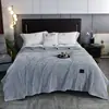 Manta de aire acondicionado con tejido de gofre, manta para siesta en la oficina, manta decorativa para sofá, manta de avión con tejido de piña, venta al por mayor y envío transfronterizo