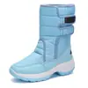 Botas de exterior de gran tamaño para mujer, botas de nieve integradas de piel para invierno, botines de mujer de suela gruesa con velcro y algodón.