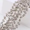 Cuentas Sueltas de Cristal Accesorios para Joyería DIY Cuentas de Vidrio Tallado Forma de Gota de Agua Accesorios para Ropa Color Plateado Agujero Horizontal 5*8mm Gota de Agua