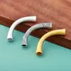 Plata Pura S999 Tubo Curvo 3D Hilo de Plata Dura Martillado Superficie Cepillada Pulido Pulsera Media Tubo Curvo Cuerda Trenzada Hecha a Mano Accesorios de Cuentas
