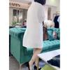 Strong 9105 gran amor belleza Yiyuan 2023 Verano nuevo estilo coreano moderno vestido blanco de cuello redondo suelto adelgazante para mujer
