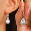 Pendientes Europeos y Americanos de Marquesa Gota de Agua de Cobre con Circonita Microincrustada Pendientes para Mujer Pendientes de Novia Adecuados para el Uso Diario Joyería