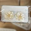 Pendientes de resina con flores de Corea del Sur, diseño de nicho, combinables con todo, de moda, ligeros, de lujo y de alta gama.