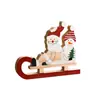 Adornos Navideños de Madera Pintada de Gran Venta, Artículos Decorativos de Madera para Mesa de Papá Noel en su Trineo, Árbol de Navidad