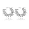 Aretes de malla metálica abstracta irregular de titanio hueco retorcido para hombres y mujeres, aretes de línea telefónica de viento frío de industria pesada