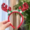 Diadema navideña transfronteriza Diadema con lazo de árbol de Navidad Pasador decorativo lindo Diadema de cuernos de alce Accesorios para el cabello al por mayor