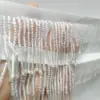 Acessórios de miçangas artesanais ultra-densos de 4cm para DIY de alta resistência, tubos de miçangas, franjas, franjas verdes e vermelhas, renda para roupas