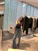 5/6 Novos Produtos Jeans de Sarja Lavada Estilo Francês para Mulher Elegante RK261396