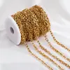 Acero Inoxidable 304 Hueco Cuadrado Marco Hueso Pequeño Cadena Chapada en Oro Personalizada Color Industria Pesada Conservación del Color Cadena Gruesa Cadena para Pulsera DIY