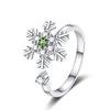 Amazon venda quente novo floco de neve de diamante anel rotativo feminino ins nicho de alta descompressão de sentido presente de Natal
