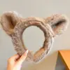 Faixa de Cabelo de Pelúcia Desenho Animado para Mulheres 20256 Nova Outono e Inverno Faixa Fofa para Lavar o Rosto, Presilha de Cabelo Antiderrapante e Segura