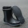 Zapatos impermeables para hombre, botas de lluvia para hombre, botas de lluvia antideslizantes resistentes al desgaste, para las cuatro estaciones, zapatos de goma de caña corta para hombre adulto, con cubrezapatos de algodón para trabajo cálido