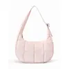 Bolsa de axila estilo INS nube acolchada rellena de algodón bolsa de nylon ligera en forma de media luna bolso de hombro único versátil para mujer