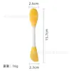 Cepillo facial de silicona de doble cabeza para mascarilla facial transfronterizo, cepillo de masaje para limpieza facial, herramienta especial para aplicar mascarilla de barro facial casera, película suave