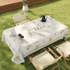 Toalha de Mesa para Piquenique Impermeável Prova de Sol Sem Lavagem À Prova de Umidade PVC Retangular Camping Churrasco Toalha de Mesa Ambiente Tapete de Mesa para Exterior