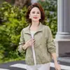 Jaqueta feminina de outono com zíper para mães, novo estilo 2026, jaqueta casual solta para meia-idade e idosos, casaco curto estiloso