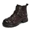 Botas Martin de couro genuíno com fivela de luxo leve para mulheres, botas de motociclista britânicas outono/inverno 2026, salto grosso, botas de tornozelo estilo rua retrô