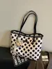 Bolso de mano transfronterizo de moda de gran capacidad para mujer, nuevo bolso de hombro de moda 2026, bolso tote de lunares de alto valor para el día a día