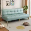 Sofá-cama linear popular para salas de estar pequenas, couro resistente a arranhões de gato, multifuncional, dobrável, de dupla finalidade, adequado para apartamentos de aluguel