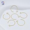 Gancho de oreja redondo de cuentas de bola de oro cubierto de cobre puro, pendiente de anillo simple versátil de nicho, chapado en oro, cuatro colores opcionales