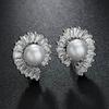 Nuevos pendientes de moda con cuentas, pendientes de perlas de diamante y circonita AAA, estilo coreano, pendientes sencillos y exquisitos de moda al por mayor