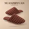 Pantuflas de algodón estilo japonés Hamudin para pareja, para uso en casa, pantuflas de piso antideslizantes, pantuflas cerradas de primavera para mujer, pantuflas para hombre