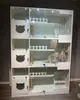 Loja de Animais Gaiola para Gato Armário de Exposição Gato Villa Gatil Gaiola de Criação Armário para Gato Madeira Maciça Três Camadas Armário de Adoção de Gatos Quarto de Gato