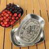 Plato de frutas de barco de placa de hierro retro de estilo europeo para exteriores, bandeja pequeña de hojalata, plato de frutas, plato retro de metal para bocadillos, comestibles