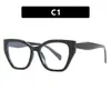 Montura de Gafas Lisas Estilo Europeo y Americano Ojo de Gato, Estilo Influencer, Montura de Gafas con Empalme Personalizado Anti-Luz Azul