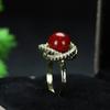 Colgante de cinabrio de alto contenido, tres anillos entrelazados con incrustaciones, collar de arena púrpura, anillo al por mayor