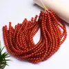 Mar del Este Cristal Ágata Roja Natural Bolas Redondas Cuentas Sueltas Tiras Productos Semi-terminados Accesorios para Joyería DIY Cristal Rojo Mayoreo