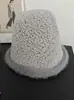 Sombrero de Pescador de Lana Estilo Coreano para Mujer en Otoño e Invierno, Sombrero Cubeta Cálido y a Prueba de Frío, Elegante de Moda, Sombrero de Cubeta de Punto Casual y Versátil