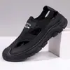 Nuevos Zapatos de Hombre verano transpirables finos huecos deportivos para correr de malla zapatos de malla para hombre ligeros de malla negra zapatos de moda