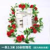 Decoración de arco de boda de ratán de rosa de simulación, paisajismo comercial con enredaderas que cubren la pared, flores artificiales al por mayor